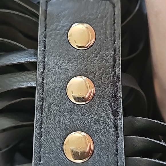 Women's faux leather belt with long fringe size OS - Picture 8 of 12